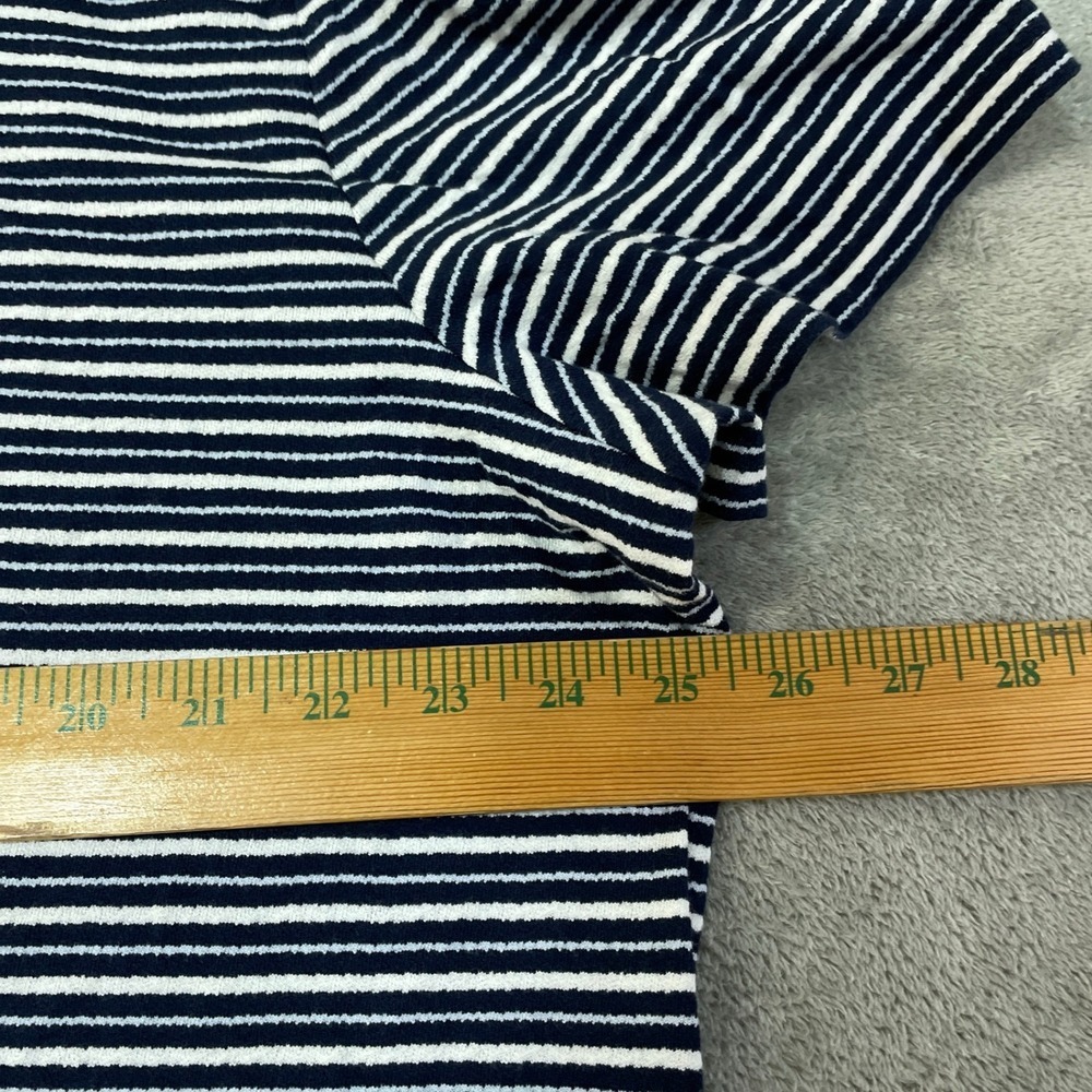 NWOT Michael Kors Polo Shirt Men's XXL Blue Cotton Silk Blend Striped Casual - Picture 4 of 8